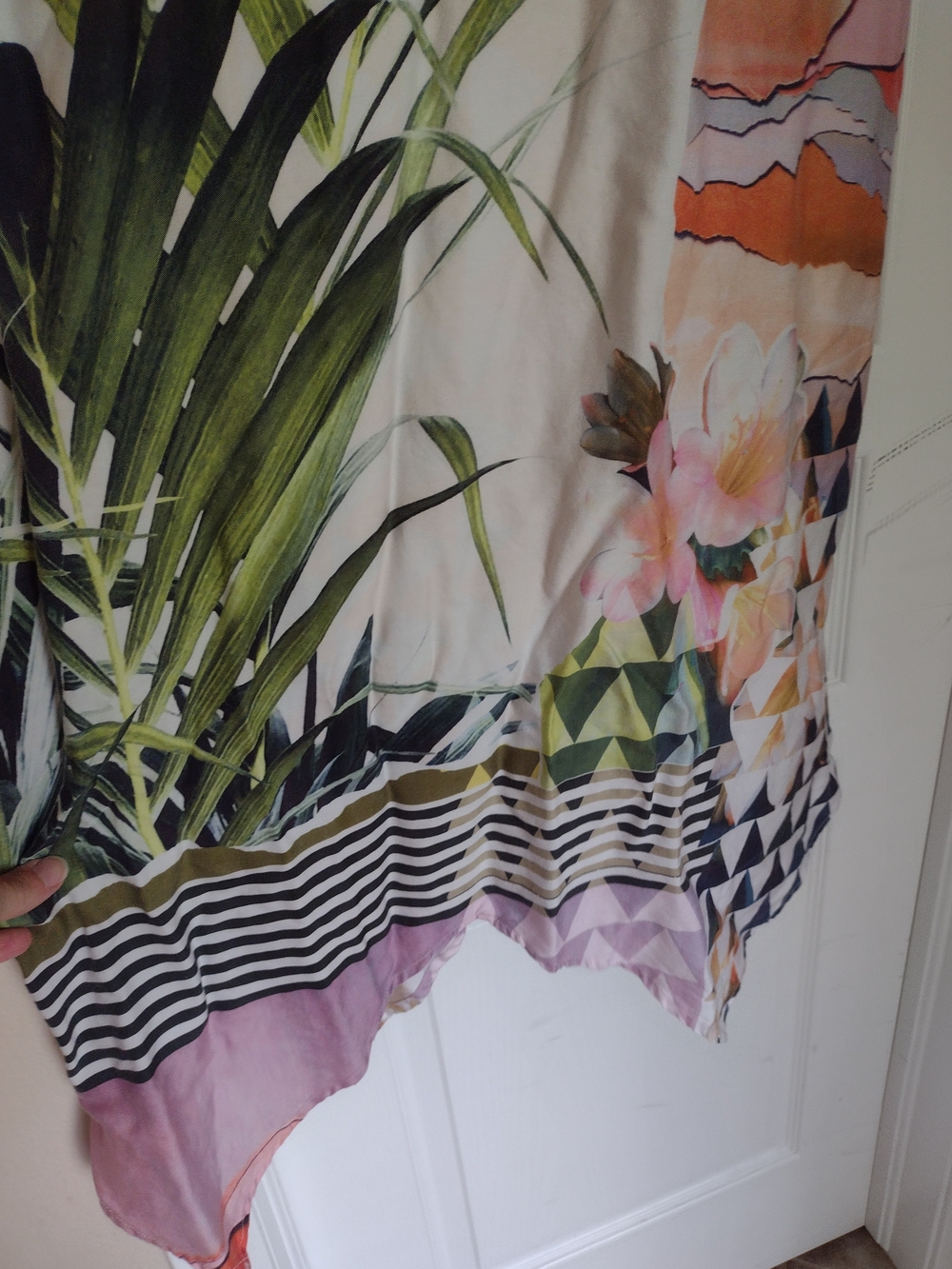 Prana Selene White Green Botanical Midi Dress - Picture 4 of 7